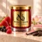 MAISON NOOR Pink Sugar Crystals candle with strawberries, black currants, raspberries, pink sugar, freesia, vanilla and tonka beans.
